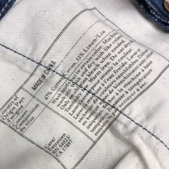 LINEN BLEND BANANA REPUBLIC WIDE LEG JEANS 32x30 - Picture 3 of 12